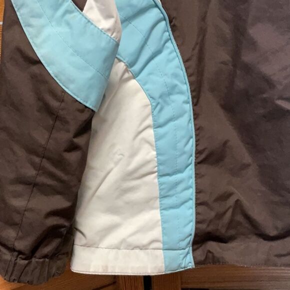 ZeroXposur Girls L Jacket Brown White Blue Coffeebean Reversible Coat Polyester - Picture 3 of 11